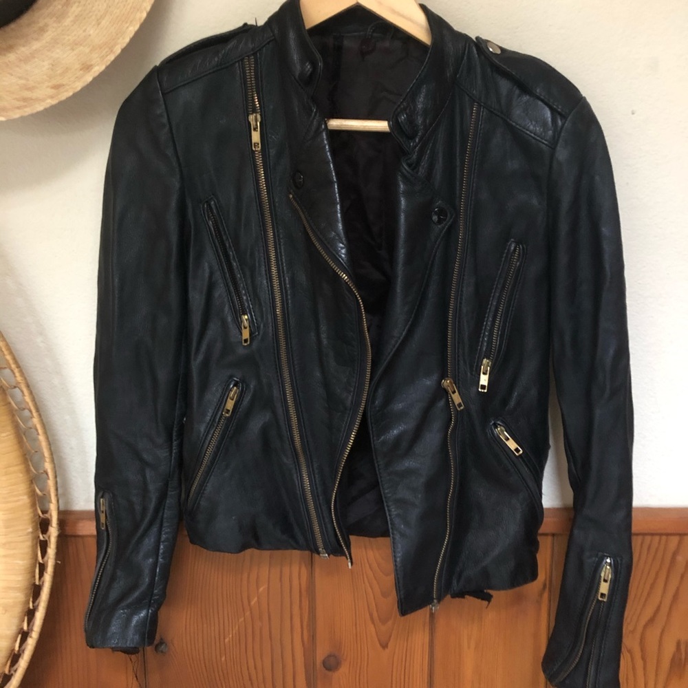 Vintage Leather Moto Jacket